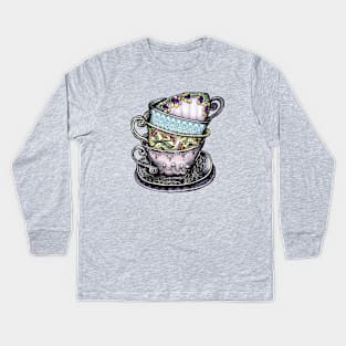 Teacups Kids Long Sleeve T-Shirt